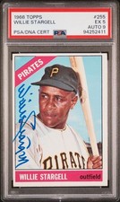 1966 Topps Willie Stargell Signed Card 255 PSA/DNA 5 AUTO 9 POP 2 ONE HIGHER HOF