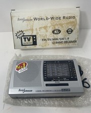 Borg Johnson World Wide Radio HS-912R FM TV MW SW 1-9 12 Band Receiver Ad W/Box