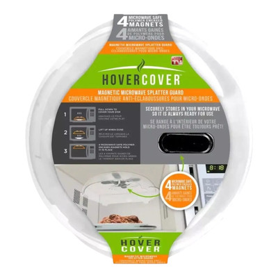 Hover Cover Magnetic Microwave Food Splatter Guard Clear Universal Fit