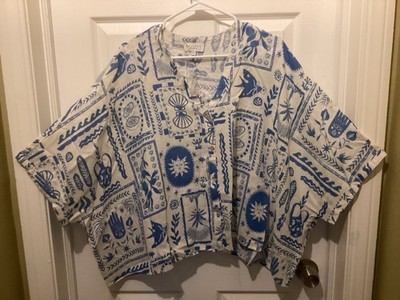 CALYPSO St Barth Top Womens Oversized BOHO Artsy Beach~M~NWT