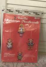 NIP 4 Bucilla Jeweled Christmas Felt Ornaments  Goldilocks  Friends  