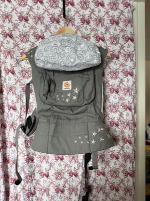 Ergobaby Original Baby Carrier Galaxy Grey Embroidered Stars Cotton 12-45 lbs