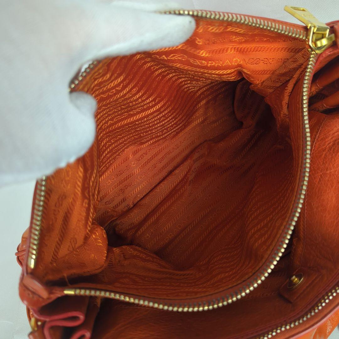 PRADA Vitello Shine Shoulder Handbag Tote Bag Leather Used Item Good From Japan thumbnail 19