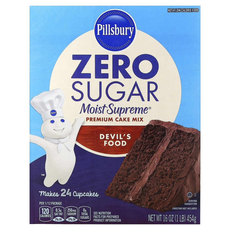Zero Sugar, Moist Supreme® Premium Cake Mix, Devil's Food, 16 oz (454 g)