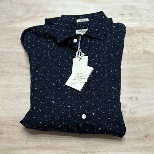 NWT Hartford Alternative Classics Sammy Woven Albini Fabric Button Down Shirt S - Picture 6 of 6