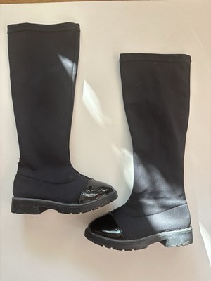 Kinderstiefel Schwarz Textil mit Lackkappe und Reißverschluss Gr. 27