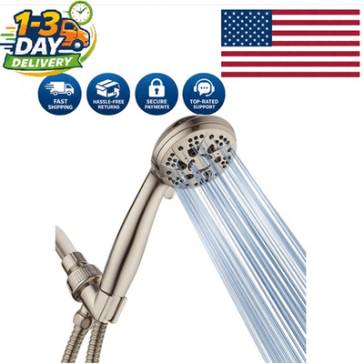 #ad Aquadance 6 Setting High Pressure Brushed Nickel Handheld Shower Head 2.5 GPM $35.99