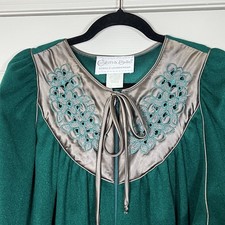 Cinema Etoile Emerald Green Velvet/Satin Loungewear Robe Size Large NWT