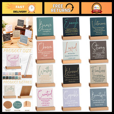 12 Pcs Christian Mother's Day Desk Decor Bible Verse Plaque Religious Ceramic Ta
