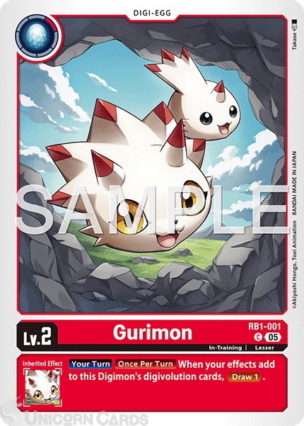 RB1-001 Gurimon : Common Foil : AD01: Advanced Booster Digimon Generation