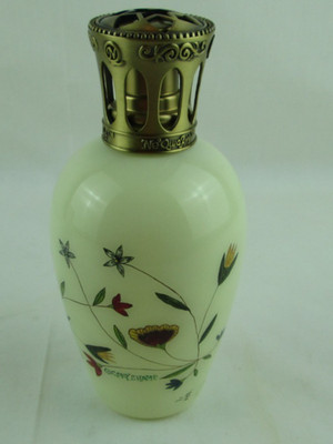 Ne 'Qwa Art Catalytic Fragrance Oil Lamp  Signed  Cindy Sharp? Art Glass Floral