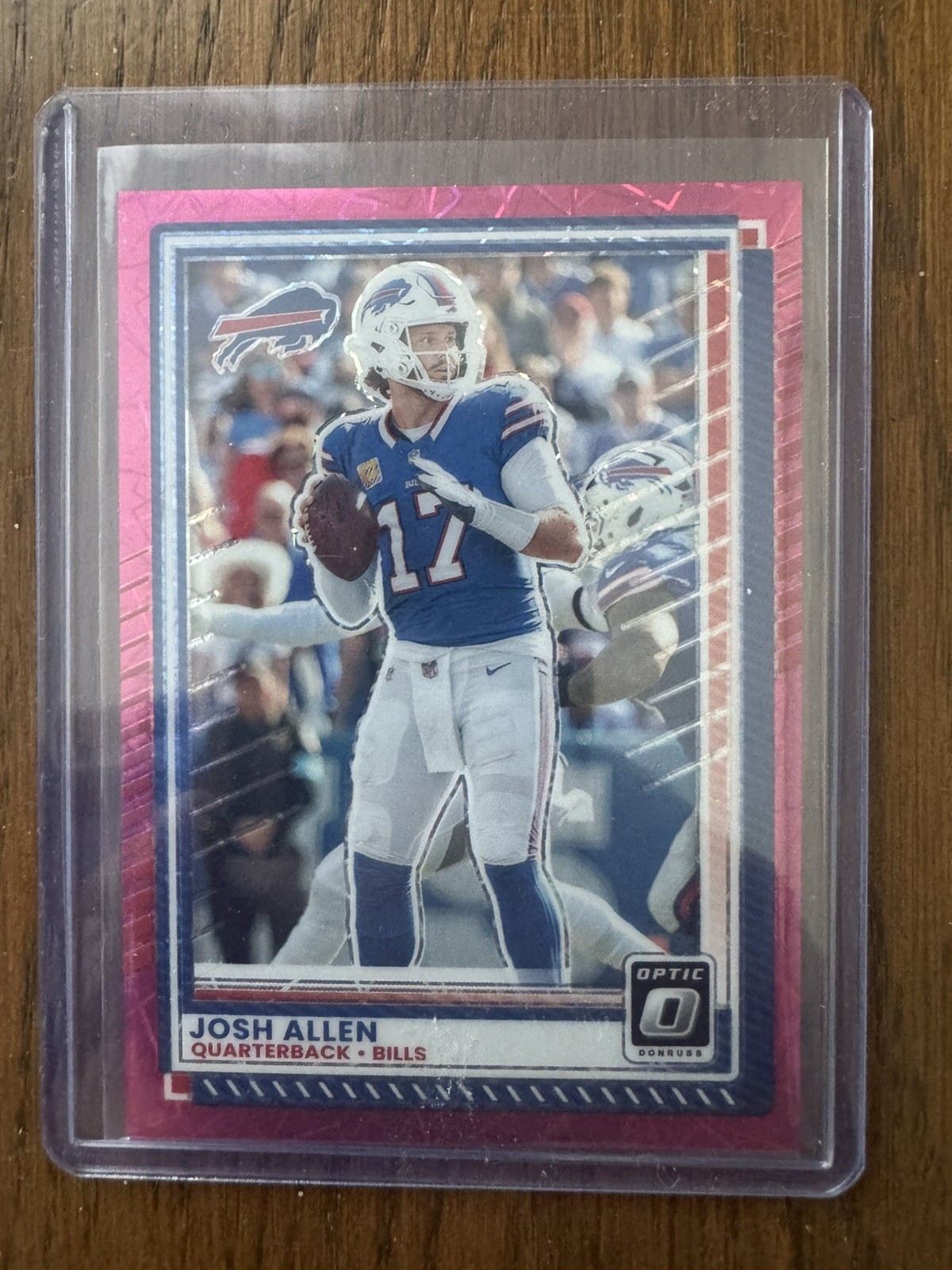 2025 Panini Donruss Optic Football Josh Allen Bills Prizm Pink Velocity /99. #70