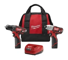 Milwaukee 2494-22 M12 Cordless Combo Drill 2 Battery Bundle