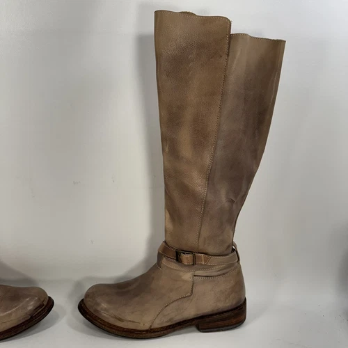 Bed Stu Bristol Knee High Riding Boots Tan Distressed Leather Women’s Size 7.5 - Picture 5 of 12