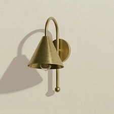 Raw Brass Cone Wall Sconce