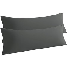 Body Pillow Cases Set of 2, 2 Pack Brushed Microfiber Body 20"x54" Dark Grey
