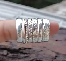 925 Silver Stackable Ring Set of 7 Set Singles In range of finishes, All size