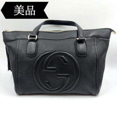 Gucci Soho Interlocking G Leder Schwarz Tasche Gebraucht Leder Accessoires...