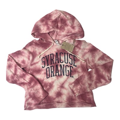 University Syracuse Orange Women s Medium Cropped Hoodie Sweatshirt Pink Tie Dye