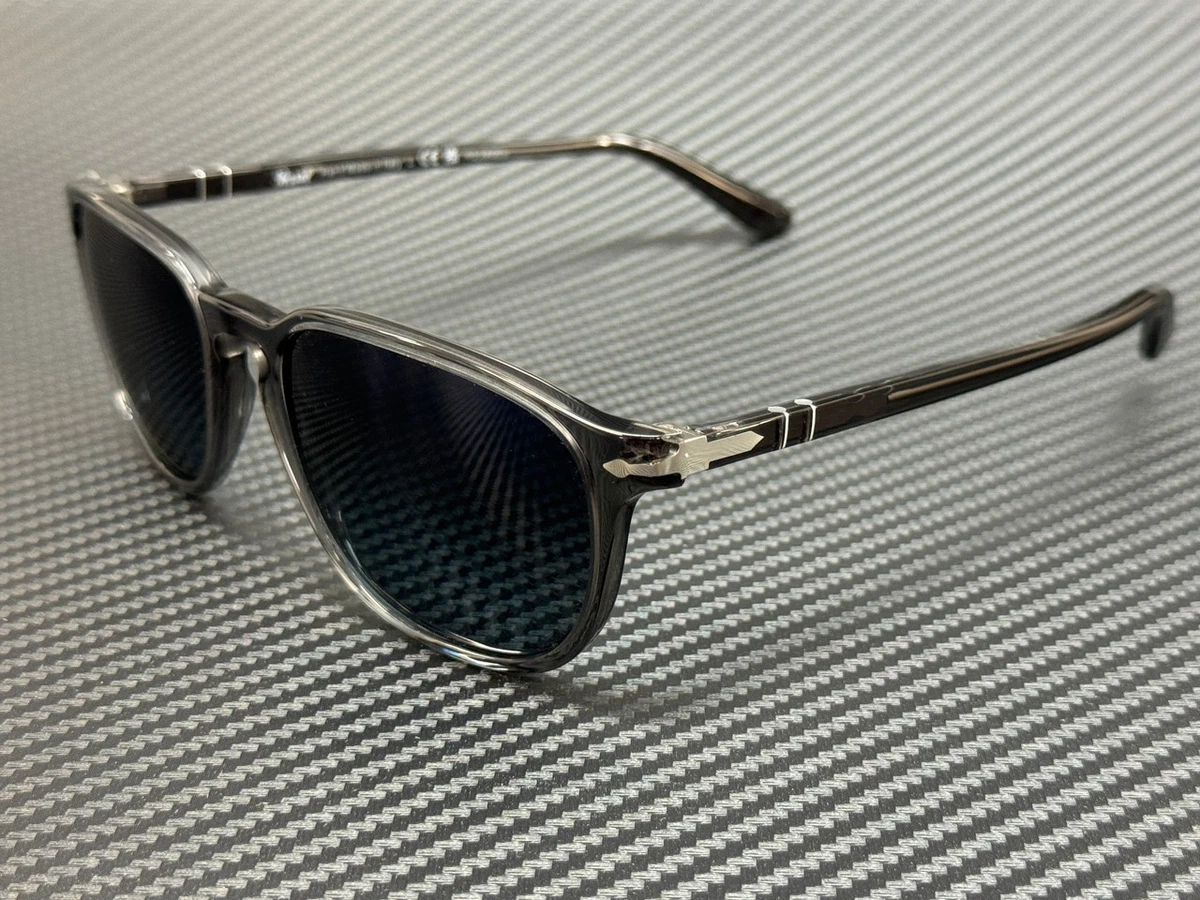 PERSOL PO3019S 1196S3 Transparent Grey Blue Polarized 55 mm Sunglasses