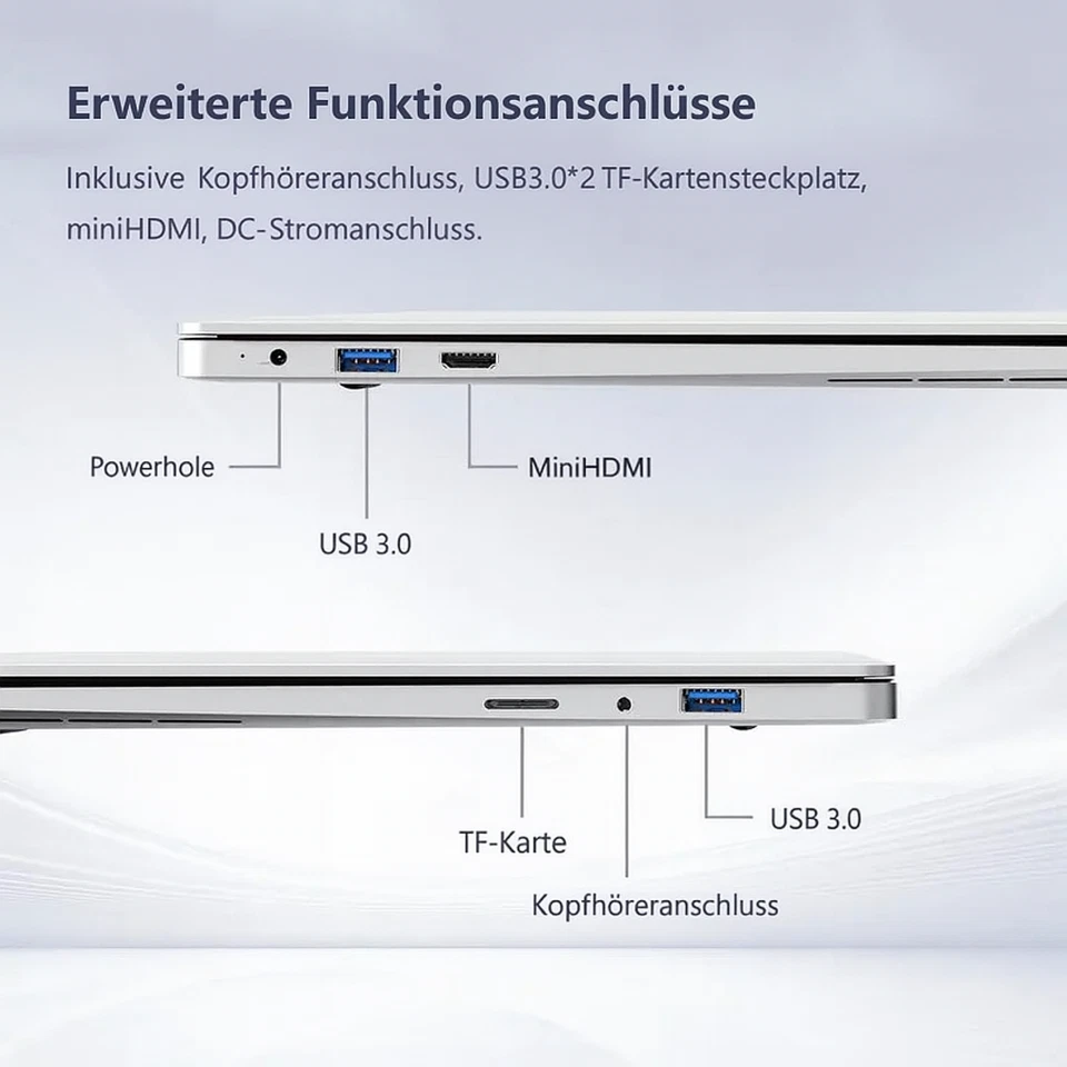 Ecobook 15,6" Laptop Notebook Intel Celeron N4000 8GB RAM 256GB SSD Win 11 Pro - Imagen 3 de 3