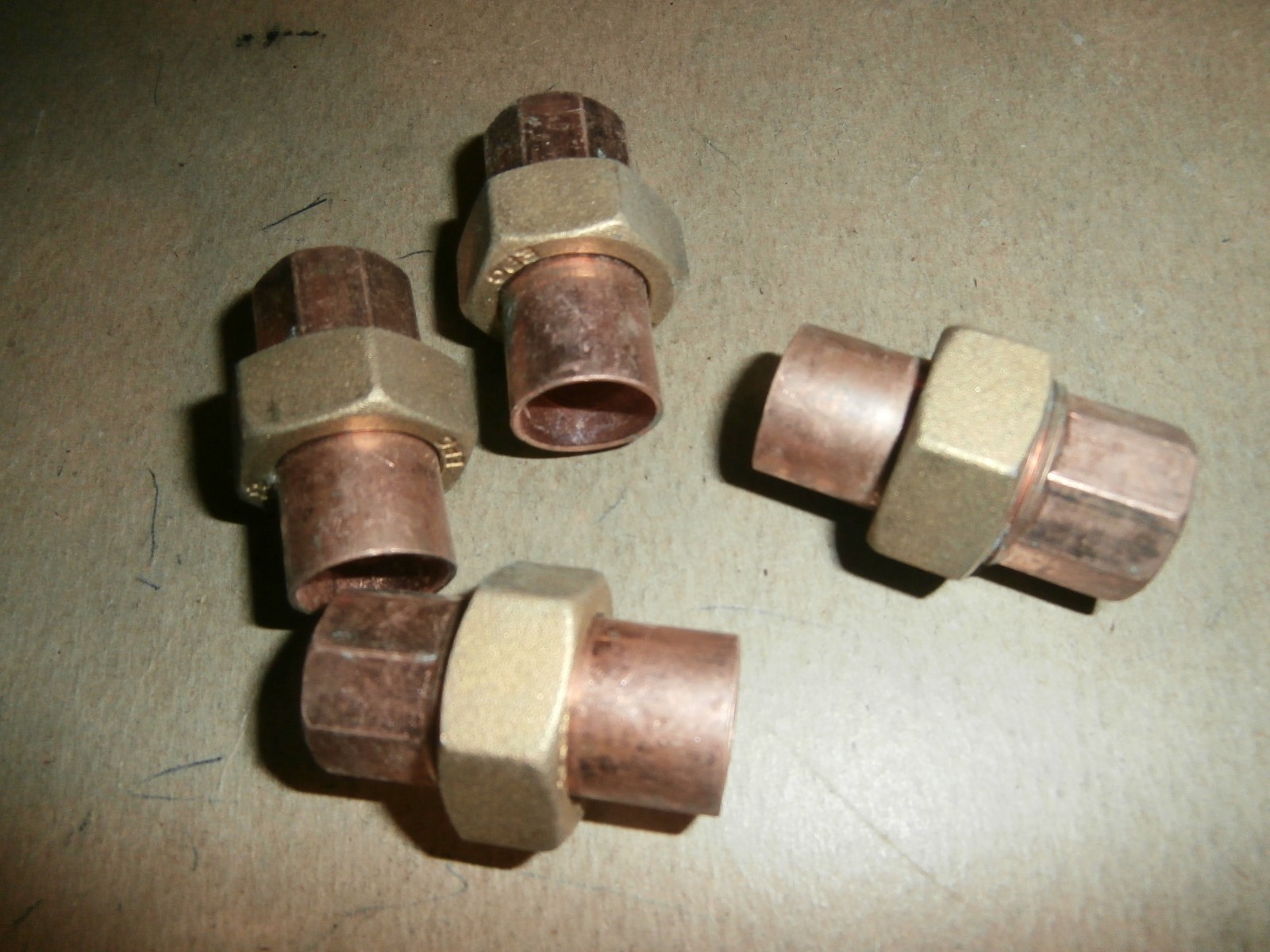 4 Copper  1/2" Sweat  Unions