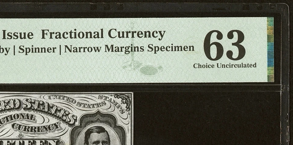 PMG 63 FR 1272 Fractional 1864 Union Currency 15c Narrow Civil War Grant Sherman - Image 4 of 4
