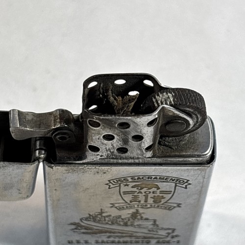 Vintage 1969 USS Sacramento AOE-1 Slim Zippo Lighter Vietnam Era - Picture 10 of 10