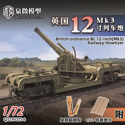model 1/72 British ordnance BL 12-inch(Mk3)Railway Howtizer 3D printed assembled