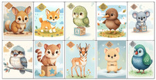Boys Nursery Animal Wall Art USB 10 Printable Posters JPG PNG Bundle  5