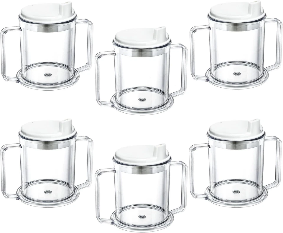 Paquete de 6 tazas duraderas para bebés para adultos con tapa a prueba de derrames para bebidas frías y calientes Foto 3 de 4
