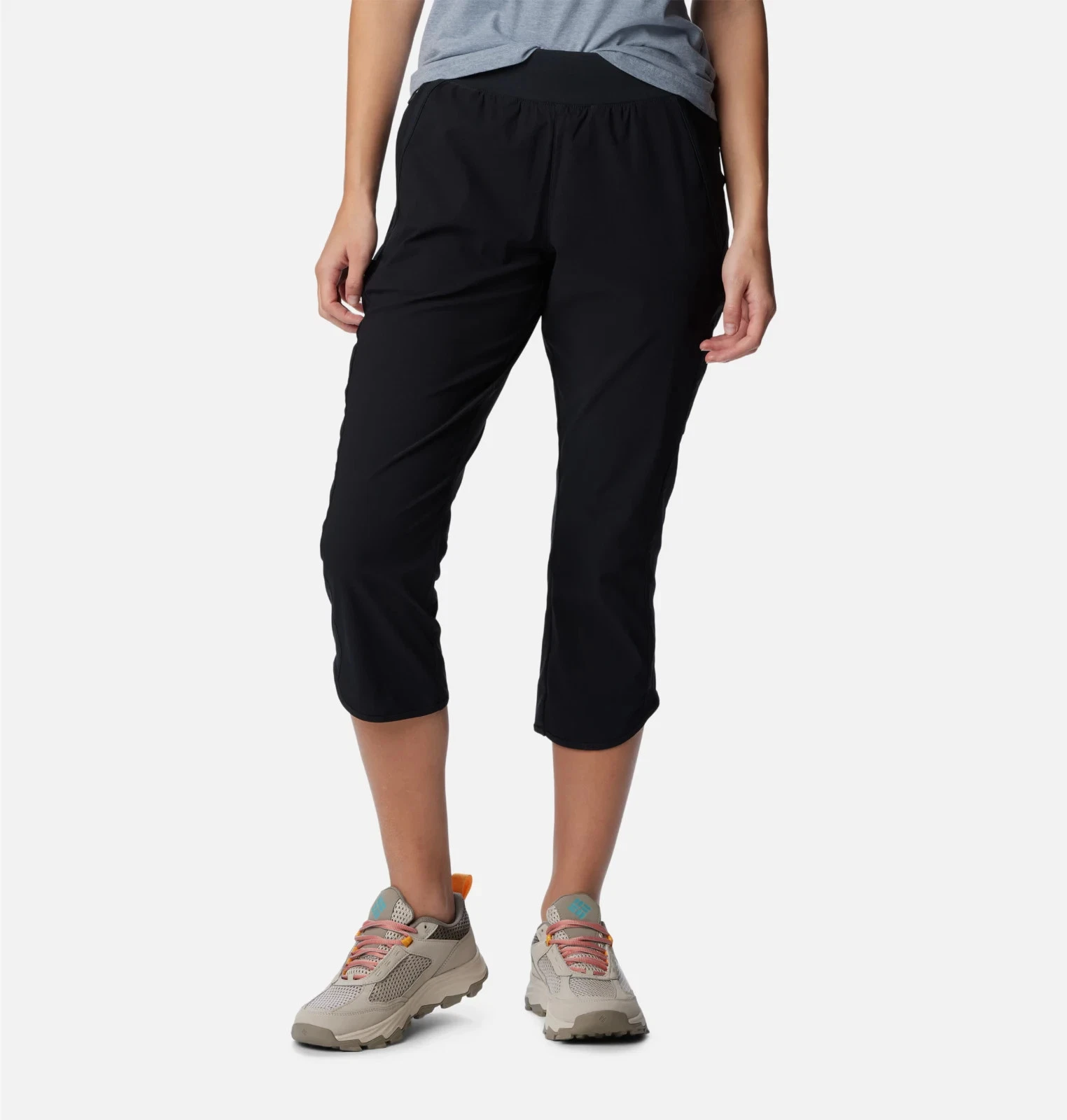 Columbia L15510 Womens Black Pull-On Leslie Falls Capris Size M