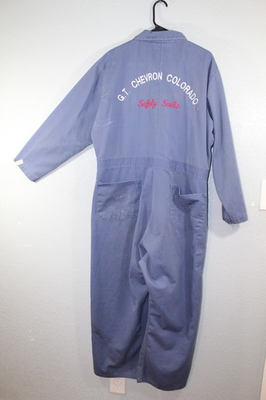 #ad Vintage Chevron Oil Tanker Colorado Ship Mechanic Coveralls Men#x27;s 46 Denim USA $90.00