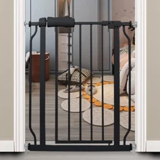 Narrow Baby Gate 24 Inch Small Black Tension Indoor Safety Gates Auto Close Walk