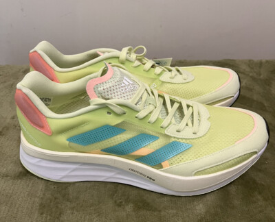 adidas Adizero Women’s Boston 10 Almost Lime/Mint Rush/Light Flash Orange  SZ