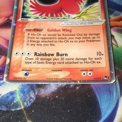 Ho-Oh EX ~ 17/17 ~ Holo ~ POP SERIES 3 ~ MODERATE PLAY ~ Pokemon