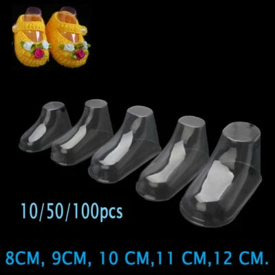 10-50Pair Baby Feet Display Booties Shoes Socks Clear Plastic PVC Mold 8-12CM