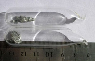1g 99.95% Pure 3N5 Lutetium Lu Element Rare Earth Metal Argon Glass Ampoule Seal