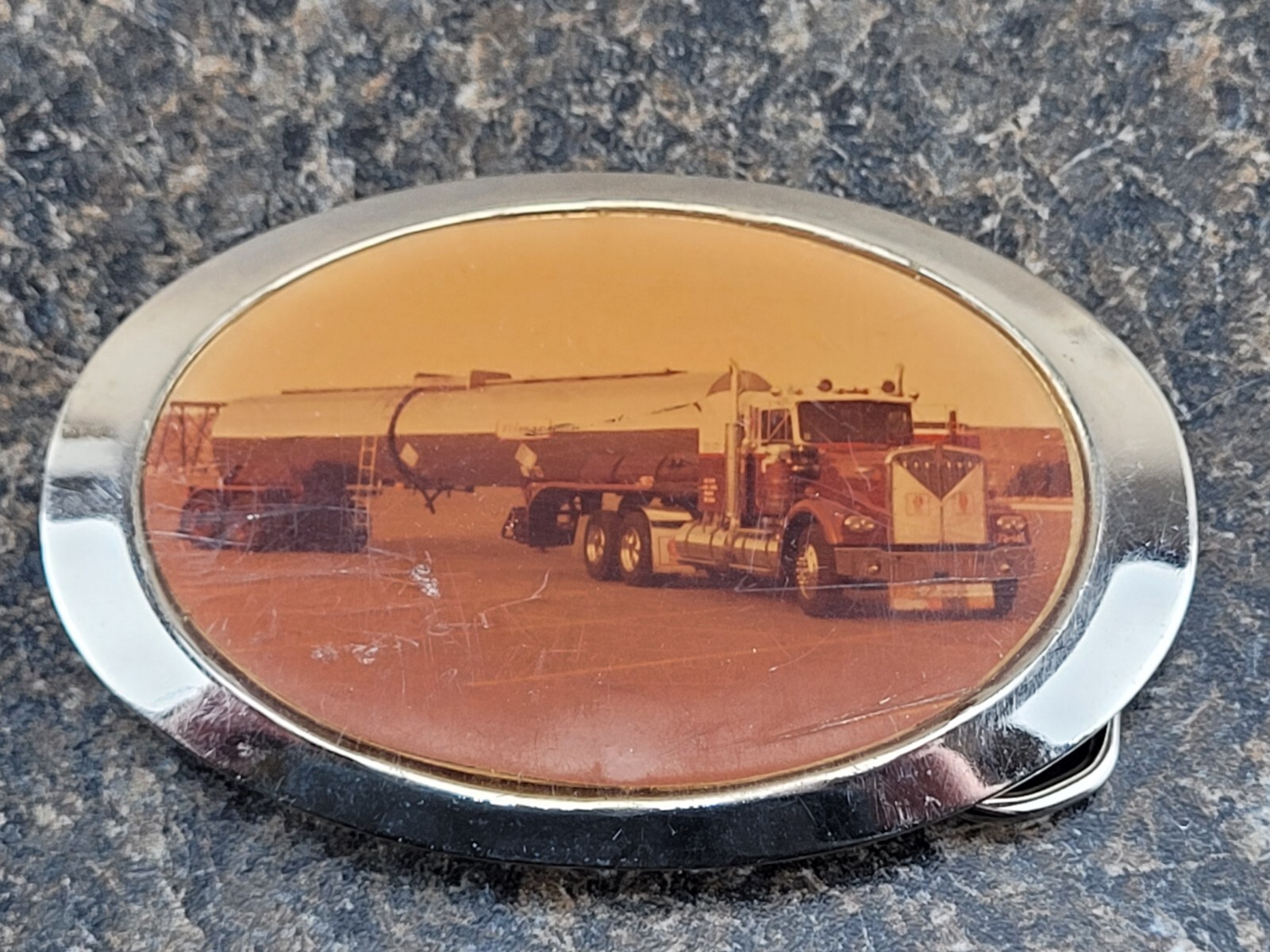 Vintage Style Tanker Truck Metal Belt Buckle BB3
