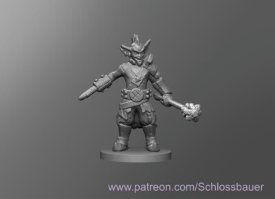 Goblin V3 Fighter Creature NPC Monster Manual 28mm Scale DND D&D Miniature SB