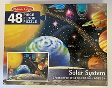 MELISSA AND DOUG SOLAR SYSTEM FLOOR PUZZLE 48 PC PREOWNED - COMPLETE