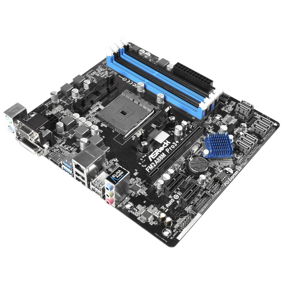 ASRock FM2A88M Pro3+ Motherboard M-ATX AMD A88X FM2+/FM2 DDR3 SATA3 HDMI DVI-D - Image 4 of 4