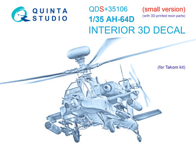 Quinta Studio 1/35 AH-64D 3D-gedruckter & farbiger Innenraum (Takom)...