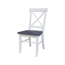 International Concepts X-Back Solid Wood Seat Chairs White/Heather Gray
