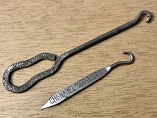 Vtg Shoe Button Hook Lot of 2 Chi-Namel Paints Advertisement and Pattern