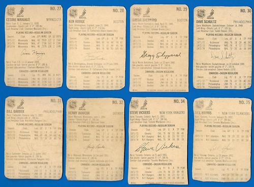 1974-75 LIPTON SOUP NHL HOCKEY CARD ERROR & VARIATION + RED WALLET 1-50 SEE LIST - Picture 199 of 322