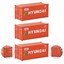 3 Container Per Nave In Scala HO (1:87) - 20 Piedi, Pareti Ondulate, Colorati - Pronti All'uso