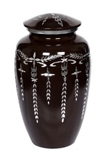 Engraved Cremation Urn for Human Ashes Adult Funeral Urn Handcrafted Black URNS