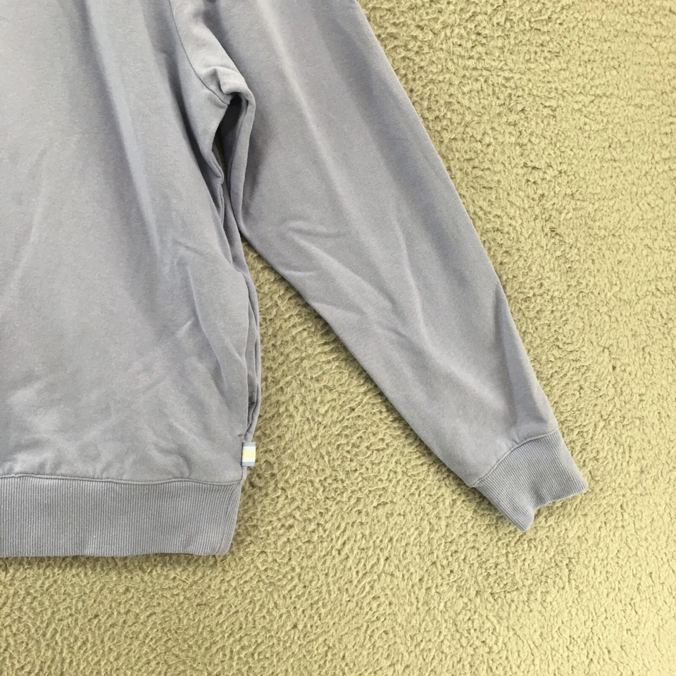 Fila Pullover Sweatshirt Womens L Blue Cotton Blend Solid Side Pocket Crew Neck - Image 3 of 4