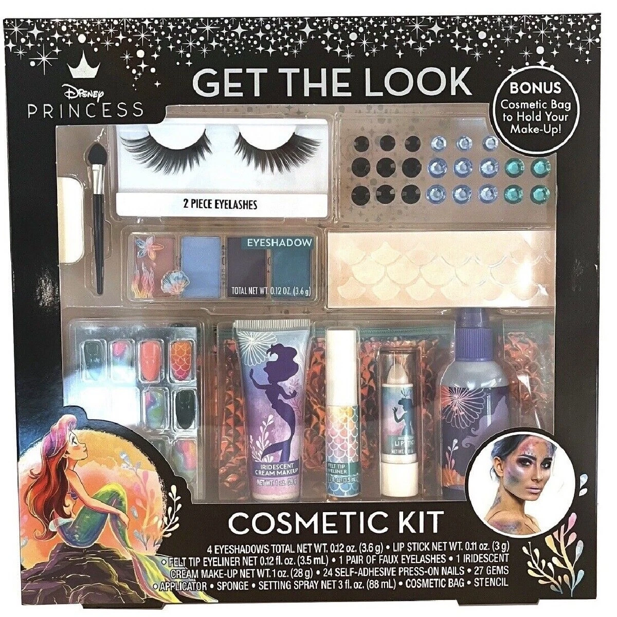 Disney Princess Little Mermaid Makeup Kit Get The Look Ariel Cosplay Cosmetic